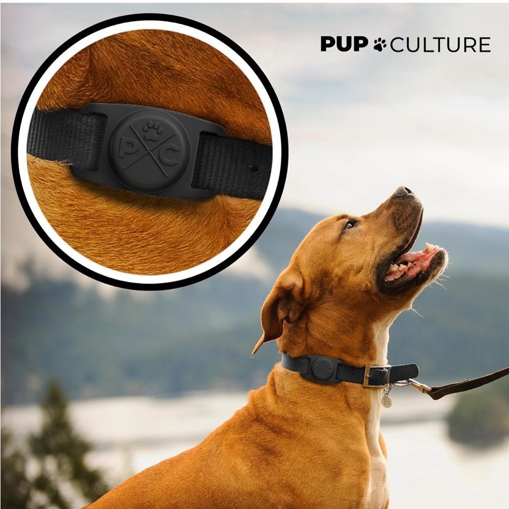 Pup Culture AirTag (2 Pack) | Durable & Protective AirTag Holder Blk & White